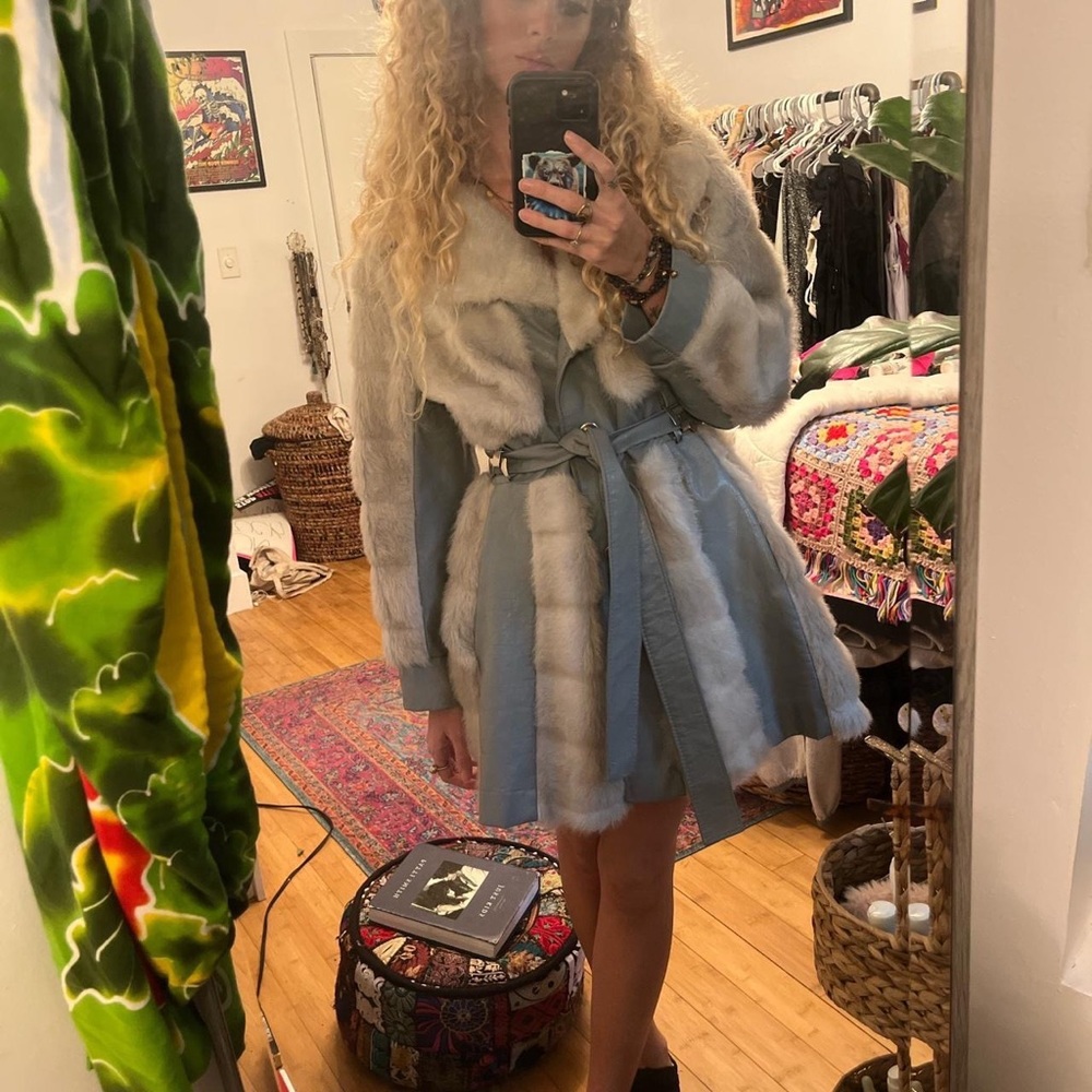 1960’s Vintage Faux Fur and Leather Coat